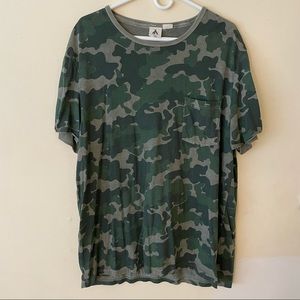 Urban Outfitters Standard Cloth Scoop Neck Curved Hem Tee (Camo)
